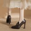 1-3 Sexy Waterproof Table Is Not Tired of Feet, High Heels for Women, Pointed Head, Thin Heel, Metal Buckle, Super High Heel Single Shoes for Women