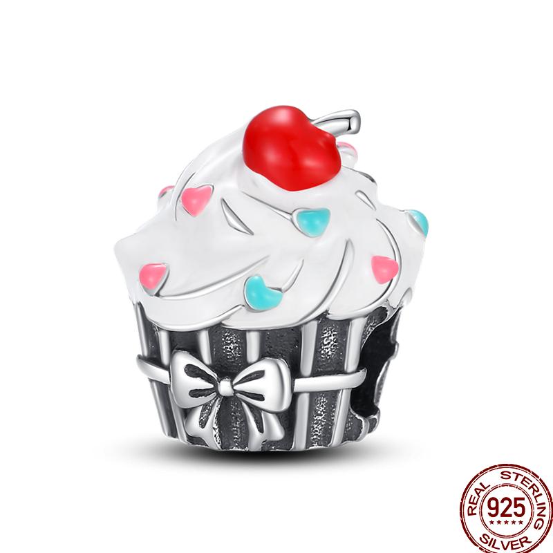 Copper Dessert Afternoon Tea Series Pink Zircon Sweets Playground Series Suitable Fit Pan Original Bracelet Diy