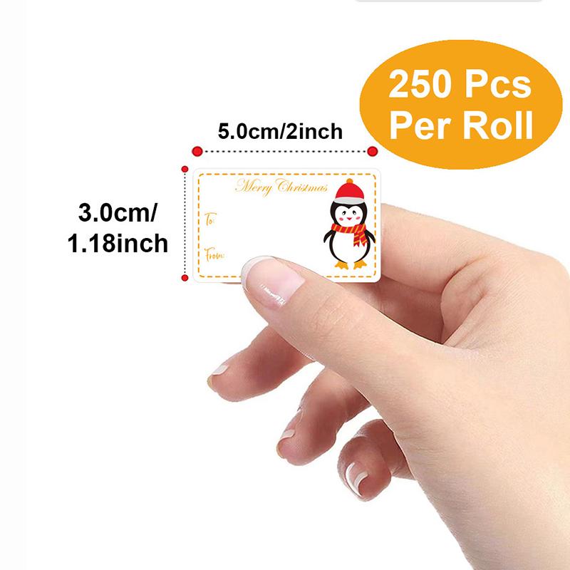 250 Stück/Rolle Klebeetiketten Vintage Weihnachten Frohe Weihnachten Weihnachtsgeschenke Feiertagsdekoration Geschenkanhänger Etikett Geschenkpapier