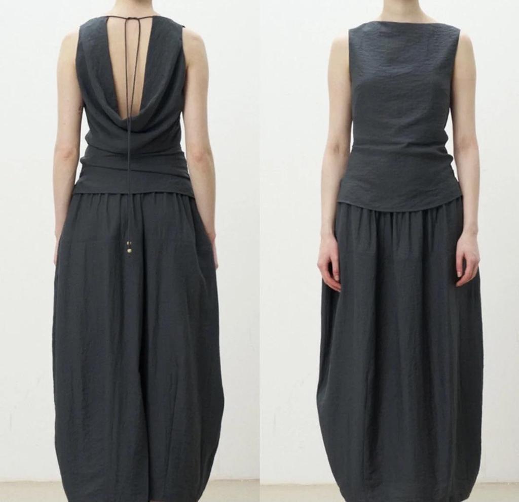 Linen-Blend Sleeveless Backless Tie Top & Half Skirt Set - Women's Summer Collection