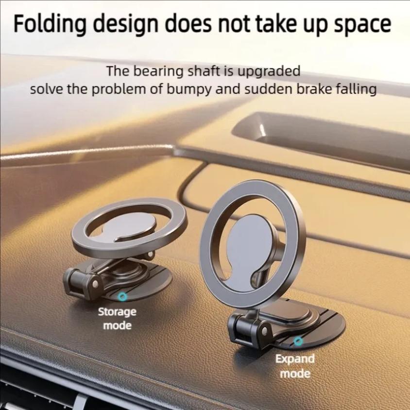 Dashboard Car Magnetic Cell Phone Holder 1040° Rotation Foldable GPS For All Magnetic Phone Magsafe iPhone 17 16 15 14 13 Stand
