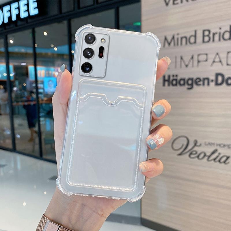 

Silicone Card Slot Back Cover For Xiaomi Redmi Note 13 14 12 Pro Plus 5G 4G 12S Redmi 14C 13C Clear Airbag Shockproof Phone Case Redmi 13C прозорий