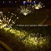 Solar Powered Lights Copper Wire Starburst Fairy String Garden Landscape Light Christmas Outdoor Decor Path Lawn Waterproof Lamp