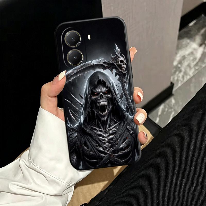 Death Grim Reaper Skull Scythe Soft Phone Case for Xiaomi Poco X5 X6 X7 X8 Pro Max X3 F7 F8 Ultra M8 M7 M6 M5 Redmi 15 15C 14C 1