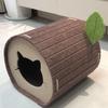 Wear-Resistant Foldable Stump Cat Bed & Claw Tunnel - Non-Stick Hair, Multifunctional Semi-Enclosed Hiding Spot