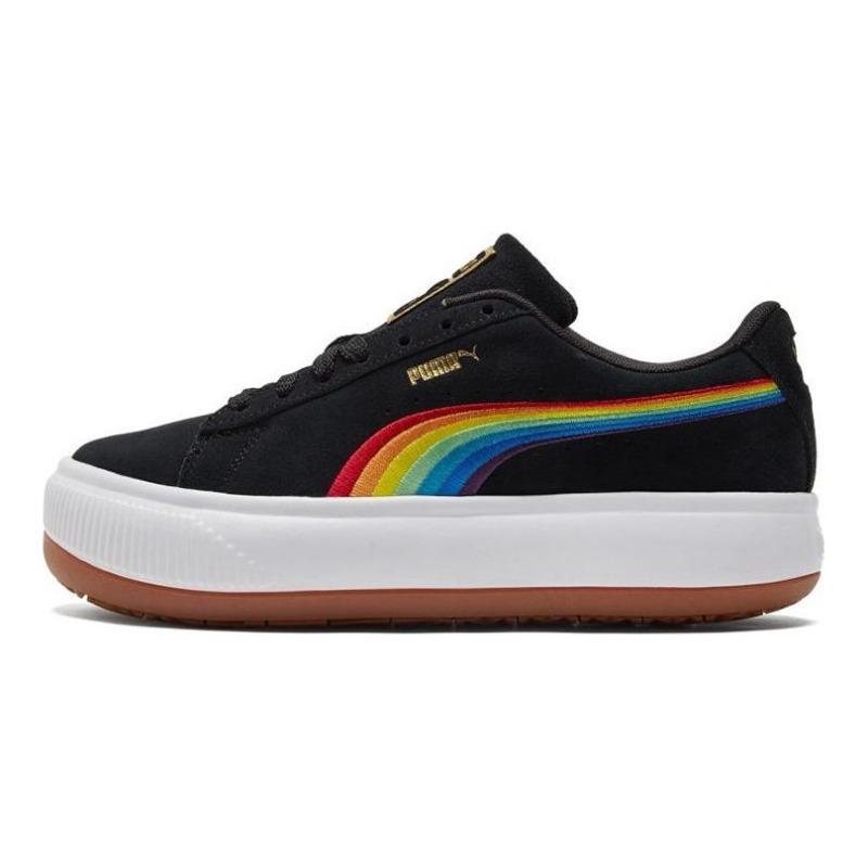 PUMA Suede Mayu Rainbow Women s Low-Top Sneakers Black Rainbow 387239-01 EU 35.5