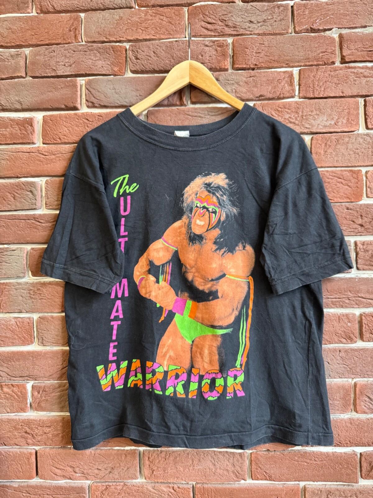 Vintage 90’s The Ultimate Warrior Rare Bootleg Tee WWE WWF M black Unisex T-Shirt XXXL