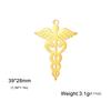 Dawapara Caduceus Symbol Pendant for Necklace Earrings Healing Medical Symbol DIY Charms Stainless Steel Accessories