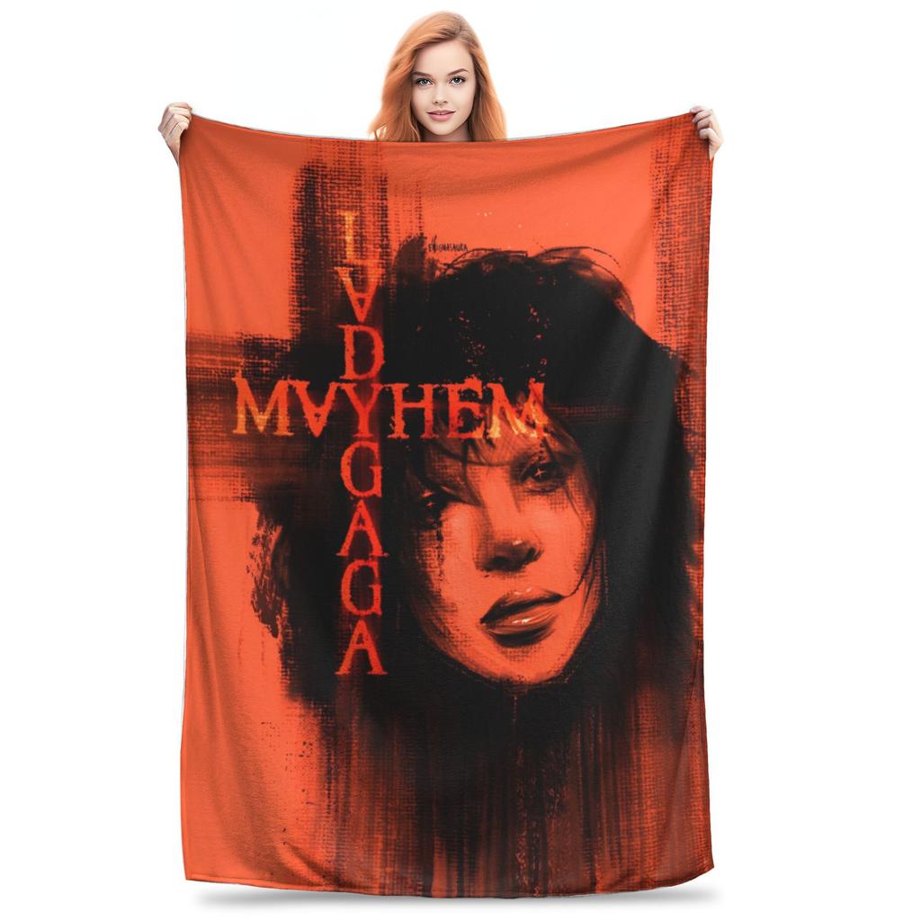 Lady Gaga Blanket Cover Fleece Mayhem Album Super Warm Throw Blankets for Bedding Couch Bed Rug