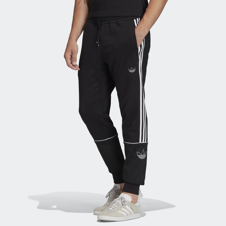 Adidas Originals Outline Sp Ft Mid-Waist Knit Sweatpants Men Bottoms Black FM3912