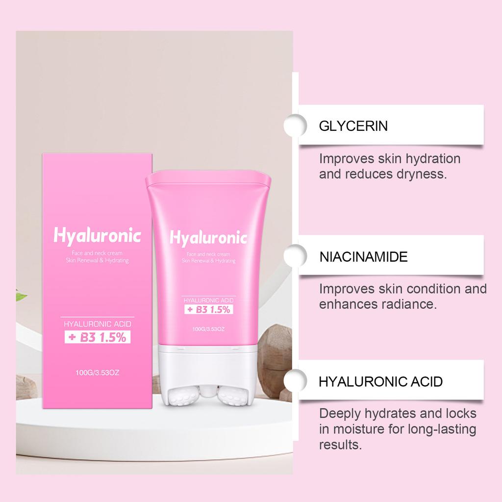 Roller Neck Cream, Face & Neck Care, Soft & Tender Skin, Hydrating & Smooth Neck Roller Massage Cream