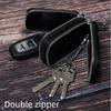 Double-layer Car Key Bag Genuine Leather Keys Wallet Practical Key Case Keychain holder  Home