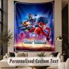 Custom Text Printed Tapestry Miraculous Ladybug Pattern Large Wall Hanging Indoor Room Decor