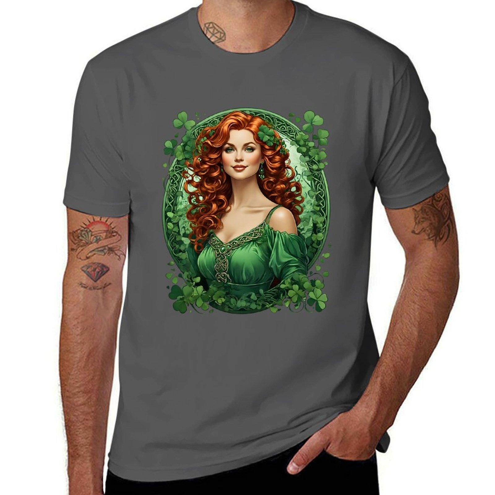 

Irish Woman Shamrock St. Patrick s Day retro vintage floral T-Shirt anime tshirt man graphic t shirt T-Shirt 4XL
