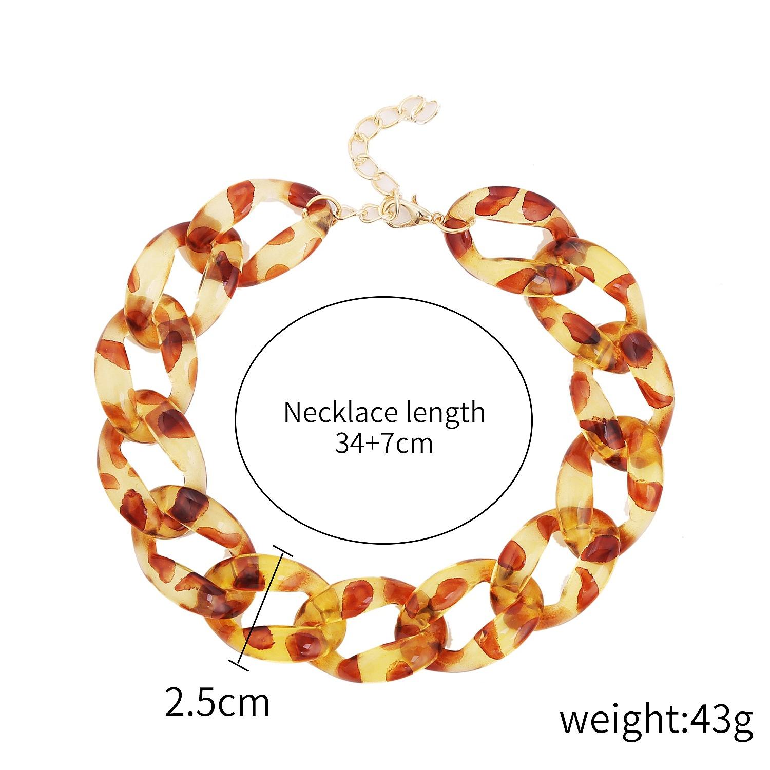 

Necklace for Women Necklace Jewelry Personalized Exaggerated Leopard Black Acrylic Female Short Necklace Necklace Beautiful Elegant Necklace for Her