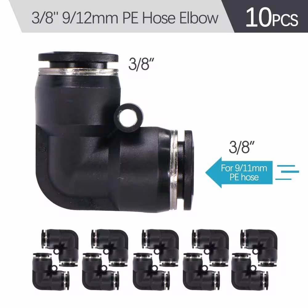 3-way 20/30/50cm Misting Nozzle 360° Bend Atomizer Sprayer Slip Lock Quick Connect 3/8" 9/12mm Garden Irrigation Cooling System