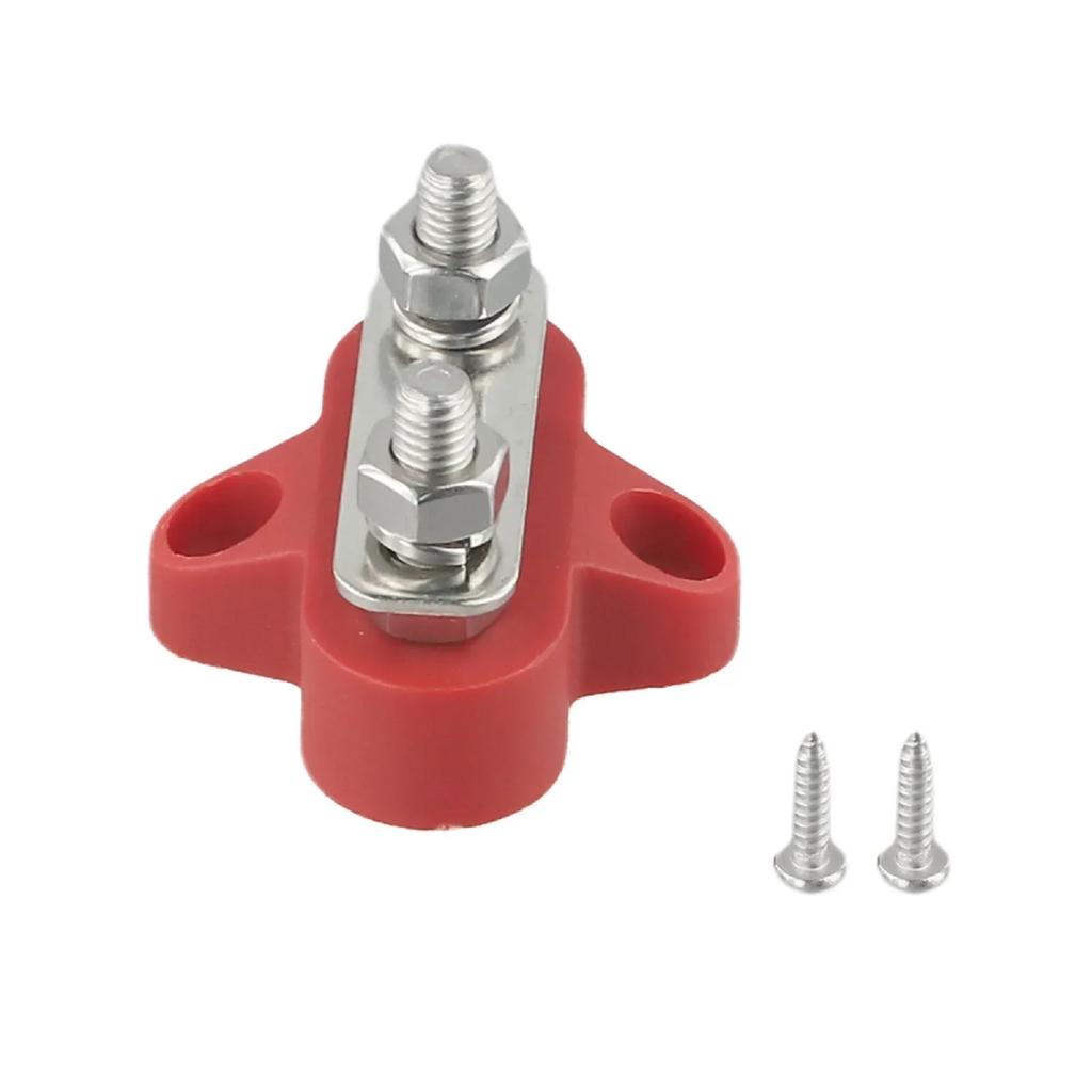 Reliable M6 Dual Connection Bolt Terminal Blocks for 12 48V DC Battery Wiring On For Cars Boats and Industrial Machinery