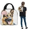 Watercolor German Shepherd Insulated Lunch Bag for Women Children Portable Food Boxes Thermal Lunch Box Tote