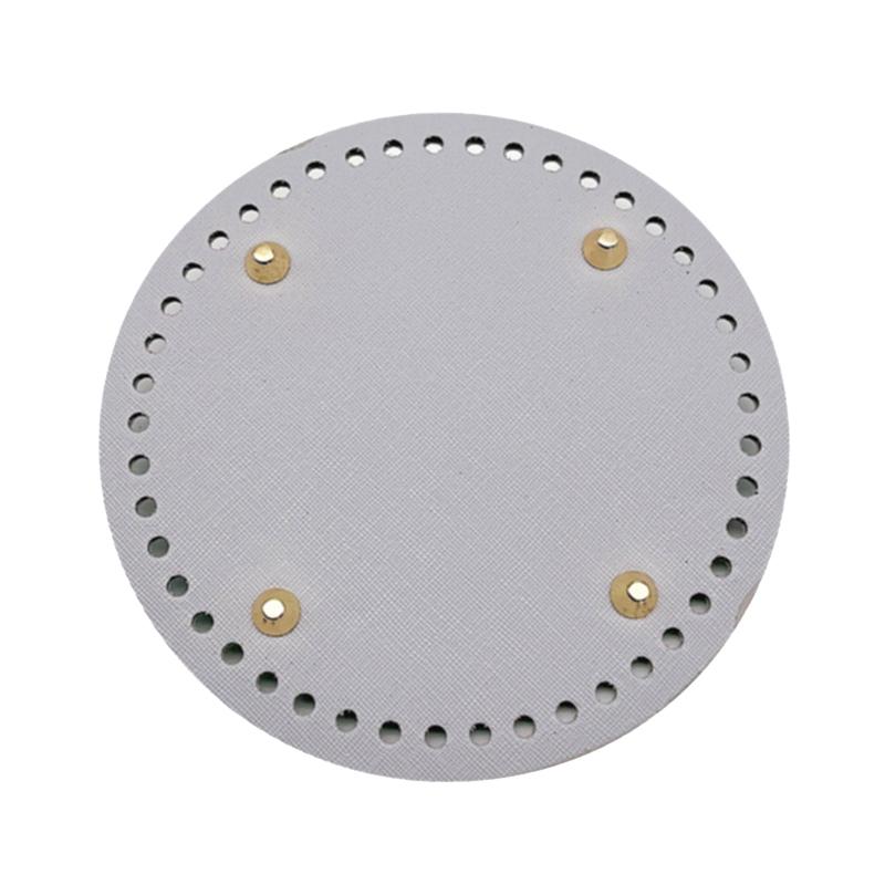 1 stk DIY Hekleveske Bunn Tilbehør 15*15Cm Rund Bunn For Strikket Veske PU Lær Veskebunn Håndlaget Bunn Med Hull