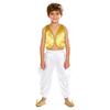 Kinder 2-teilige arabische traditionelle Kleidung Offene Weste mit goldenem Besatz und lockere Hose mit elastischem Bund für Karneval Kostüm