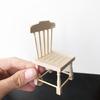 Miniature Study Furniture Set 2PCS Wood Desk Chair Models For Adult Collector Study Decoration