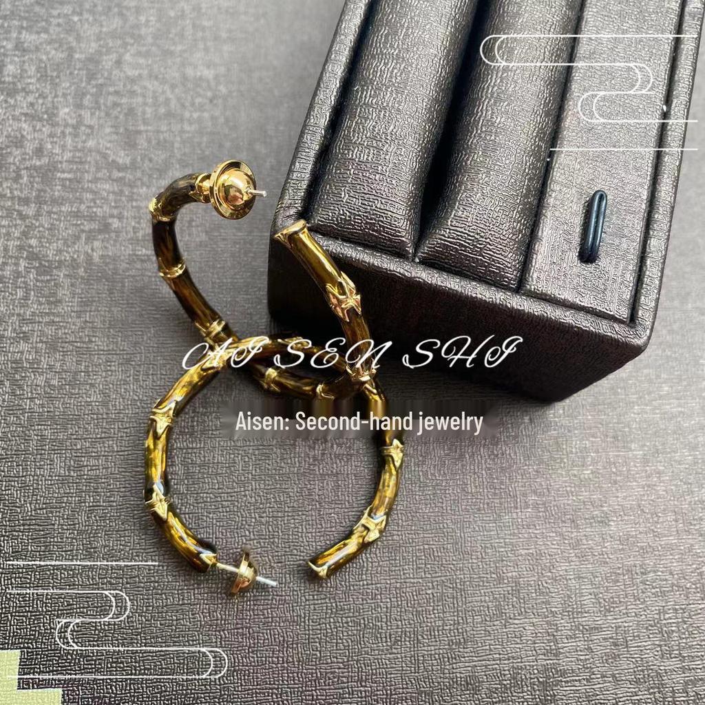 Vintage Bamboo Clip-On Hoop Stud Earrings: Retro, Sweet, Spicy Style