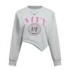 Women's Loose Printed Irregular Hem Short Women's Long Sleeve Sweatshirt