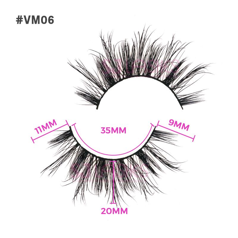 3 Pairs High Quality Strip Lashes Handmade Natural for Fluffy Mink Lashes Custom Logo Box Packaging