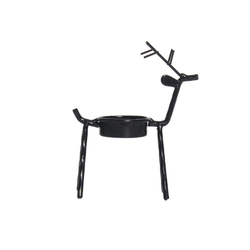 

2pcs Reindeer Candle Stand Metal Tealight Holder Ornament Candle Table Decor Dining Room