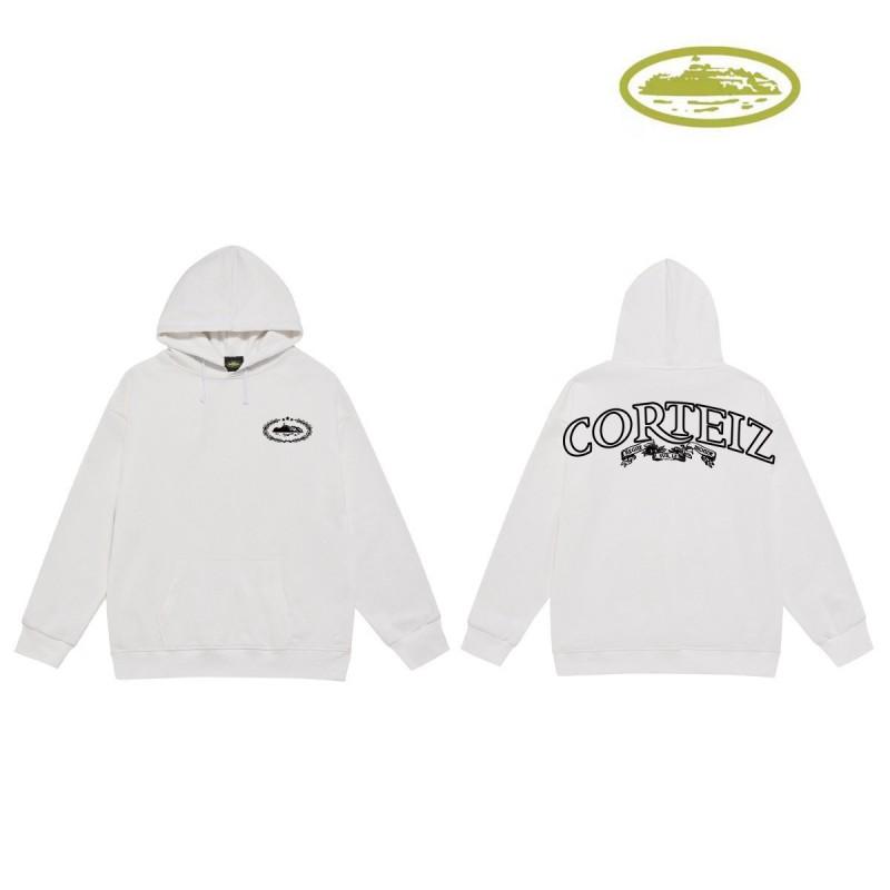CORT Alcatraz Distressed Hoodie Men Streetwear Loose Fit Couple Sweatshirt Winter