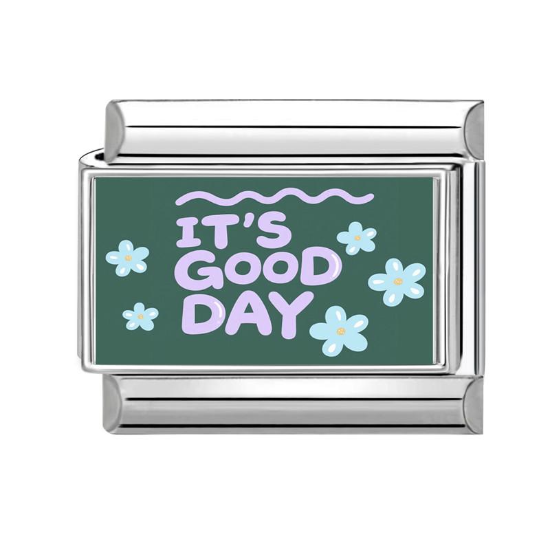 New Art Design Colorful Word Eyes Flower Luck Italian Charm Links Fit 9MM Stainless Steel Bracelet Women DIY Making Jewelry Gift