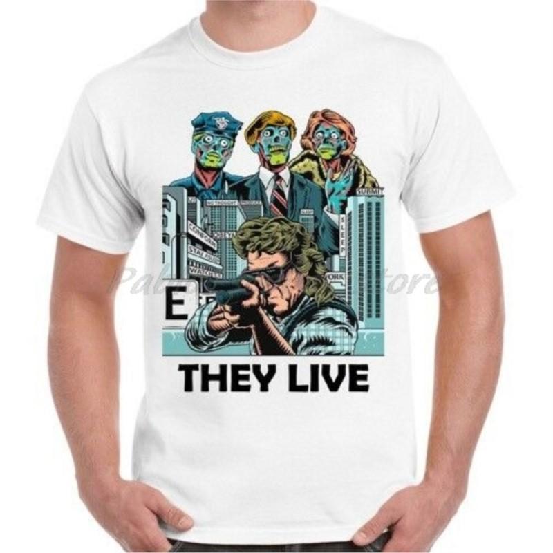 

They Live Thriller Cult Satirical Sci Fi Horror Roddy Piper Gift T Shirt men white tshirt summer teeshirt plus size 4XL 5XL S