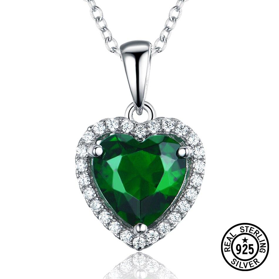 

Кулон из стерлингового серебра 925 пробы, изысканный нано-изумрудный кулон в форме сердца без цепочки для женщин, подарки для влюбленных, ювелирные украшения