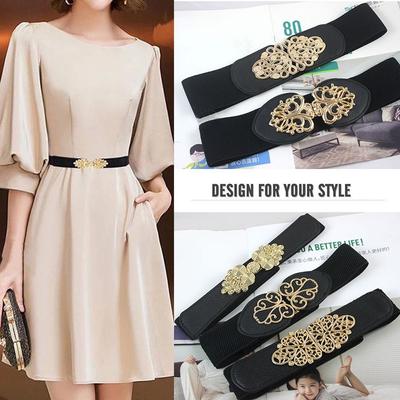 Fashion Clothing Supplies Women Accessories Waistband Dress Strap Elastic Buckle Wide Waist Belt