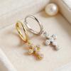 S925 Sterling Silver Zirconia Cross Earrings - Elegant, Simple, and Versatile European & American Design