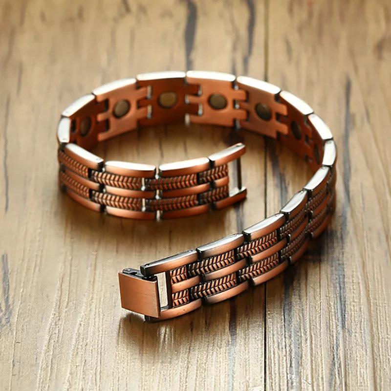 High Strength Neodymium Magnets Copper Bracelet for Men Pure Copper Bangle Wristband Jewelry Gifts