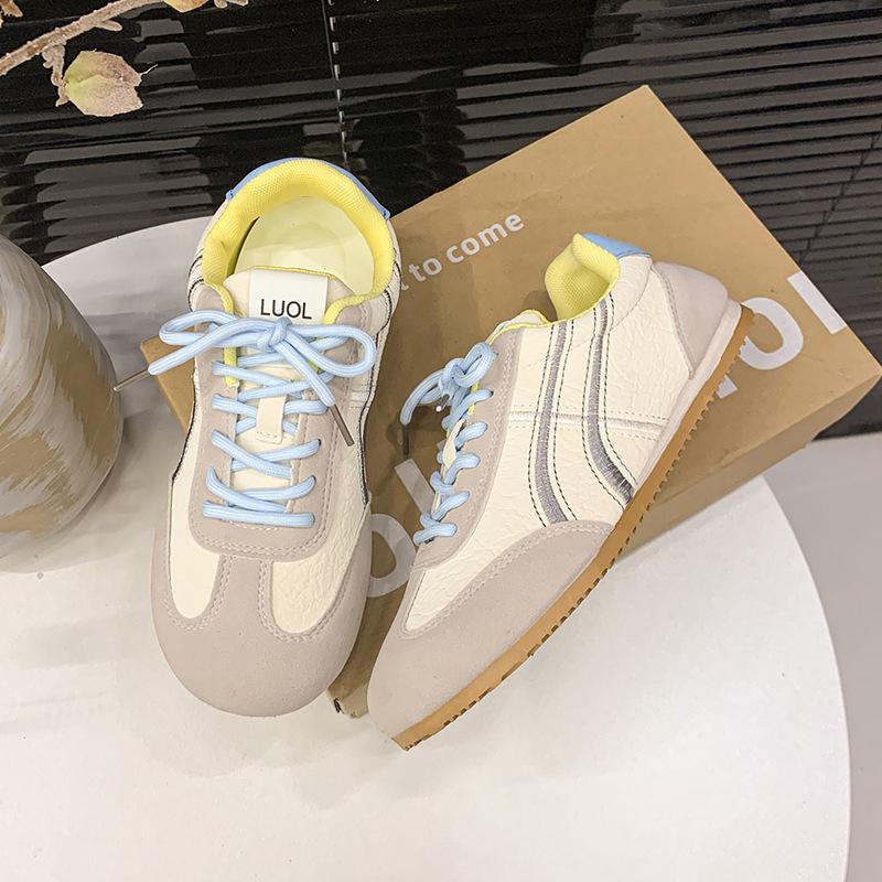 2025 new retro German training shoes women's shoes spring versatile flat-soled Forrest Gump shoes student white shoes casual board shoes