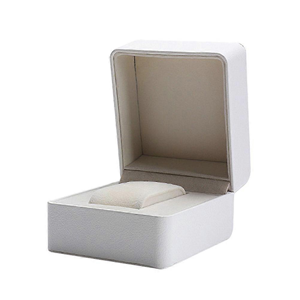 Quadratische Uhrenbox Etui Schmuck-Display Organizer Box Mode Armbanduhr Aufbewahrungshalter (Weiß)