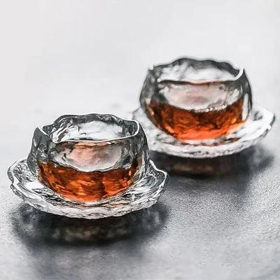 Style Glass Cup Tasting Transparent Coaster Tea S Kongfu Master Teacup White Wine Water Pipe Glass 1Pc Japanese