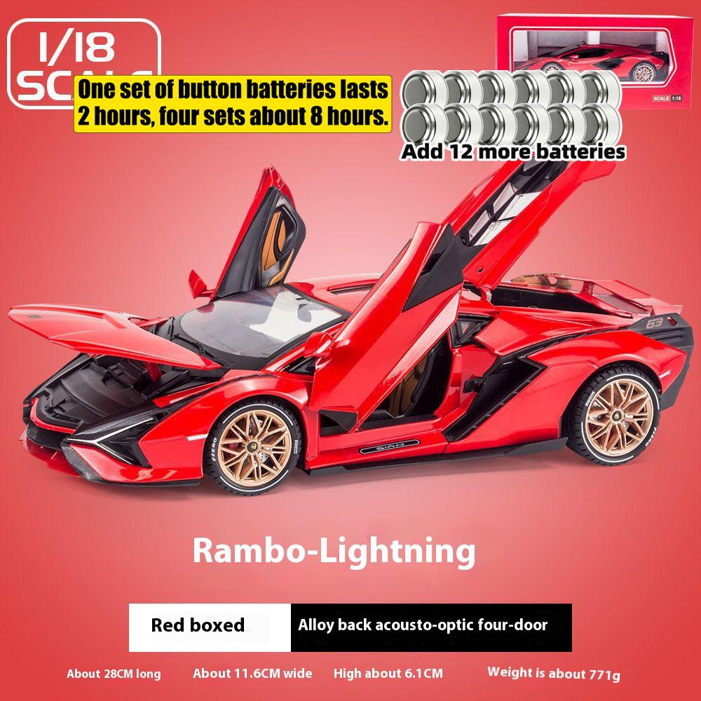 1/18 Lamborghini SIAN Lightning FKP37 Supercar Alloy Diecast Model Hight Simulation Sound Light Toy Holiday Gifts for Children Collection