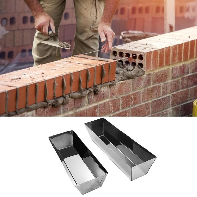 14'' 16'' Steel Mud Pans Sheared Edges For Easy Cutter Cleaning Rustproof Drywall Mud Pans Plastering Tool