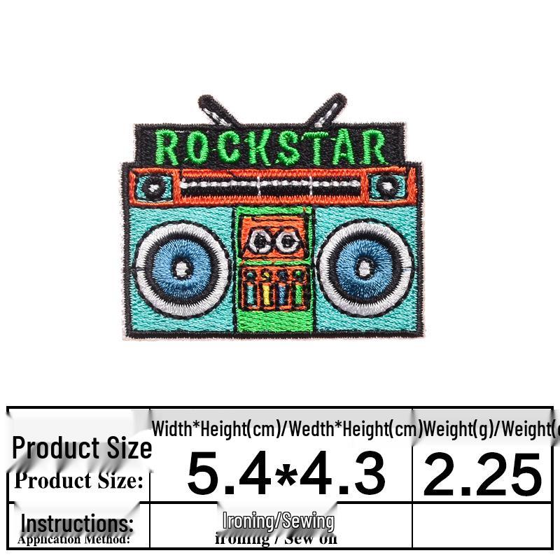 American Style Cartoon Rocket Basketball Embroidered Clothing Patch