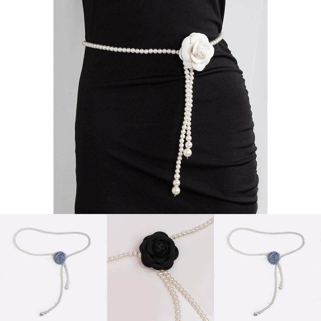 Perlenblumen-Taillenkette für Damen Elegantes Hanfu-Kleid Accessoire Sommer Mode Schmuck