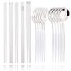 Black Gold Korean Tableware Set 15-20Pcs Luxury Cutlery Set Stainless Steel Dinnerware Knife Fork Spoon Chopsticks Cutlery Set