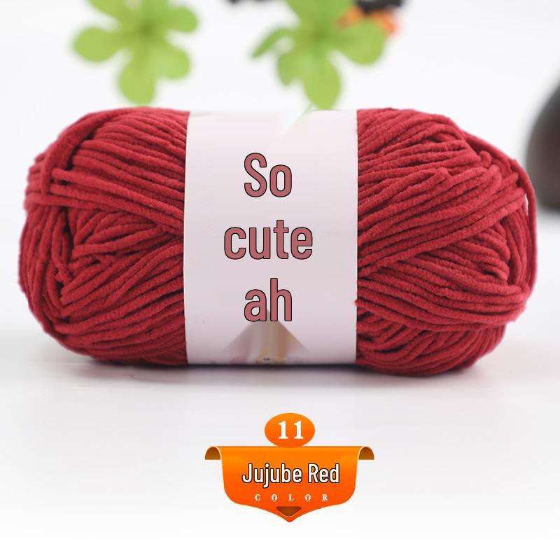Medium Thick Chenille Yarn for Handmade Crochet Bags & Dolls