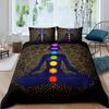 Bohemian King Queen Duvet Cover Yoga Comforter Cover Chakra Meditation Hamsa Eye Bedding Set Exotic Boho Polyester Quilt Cover