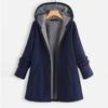 Women's Fashion Autumn/Winter Hooded Reversible Fleece Sweatshirt Jacket