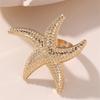 Exaggerated Starfish Ring Flower Shape Flower Ring Romantic Pearl Ring  Perfect Gift