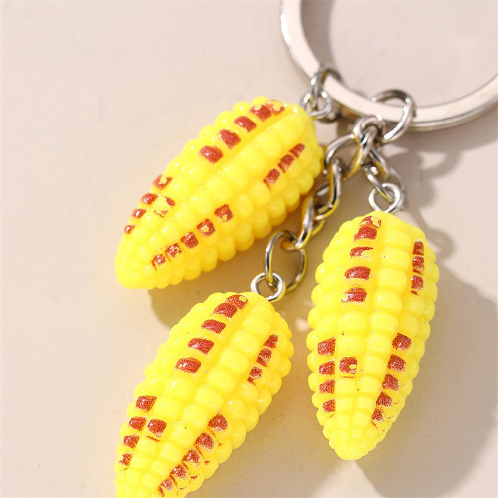 Creative Corn Vegetable Keychain Cute Bag Pendant for Kids Students and Couples Couple Family Keychain Pendant