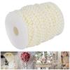Faux Pearl Bead Garland String Round DIY Decoration Craft Clothing Accessories 6mm 25Meter RollBeige
